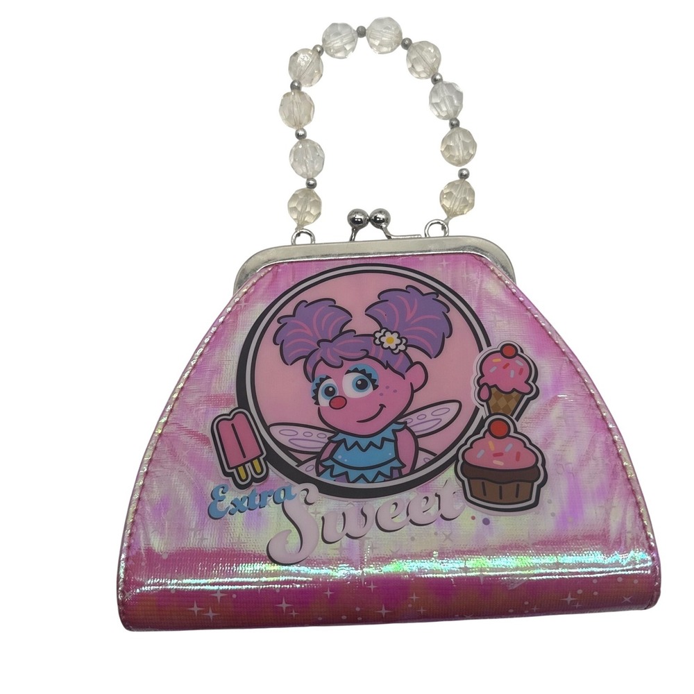 Sesame Street Abby Cadabby Extra Sweet Pink Iridescent Beaded Handle Handbag